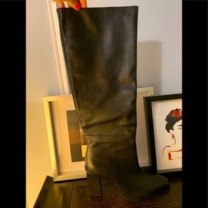Zara genuine leather knee high 4 in. boots